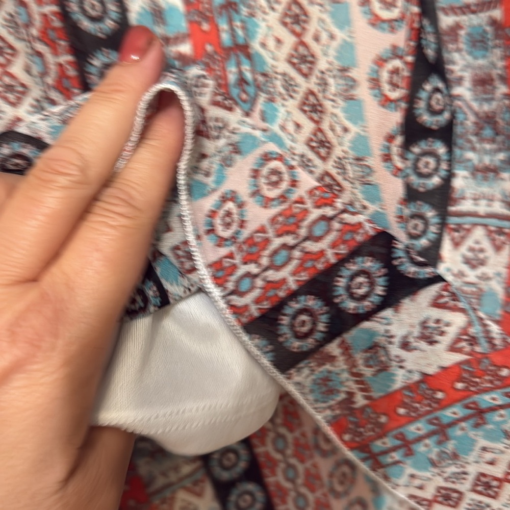 LuLaRoe Lola A-Line Skirt with Orange and Blue Stripes - Picture 4 of 4